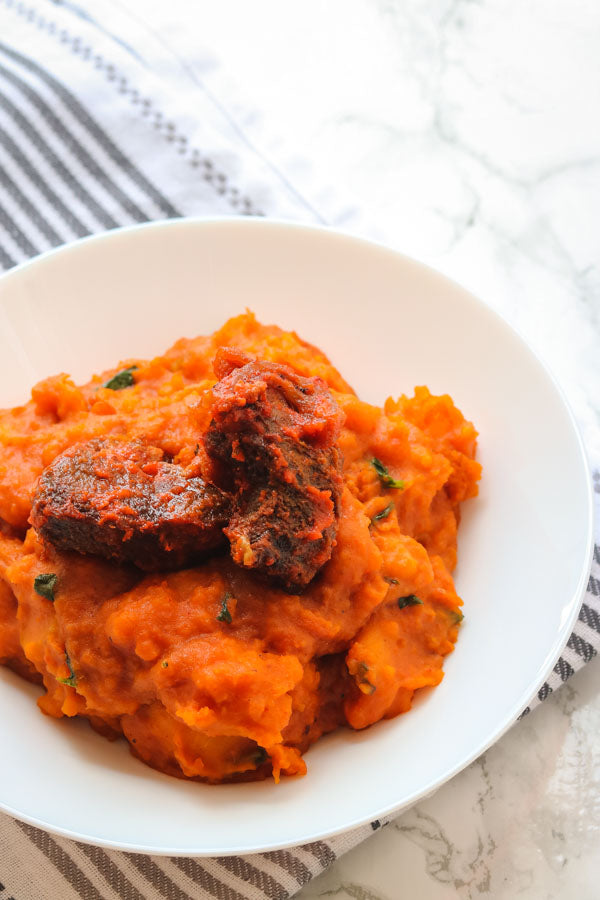 Yam Porridge with Goat Meat